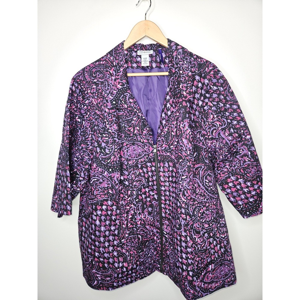 Maggie Barnes Catherine's Jacket 3XWP Purple Paisley Tapestry Fairy Cotton Boho